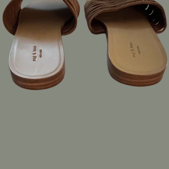 NIB $295 rag & bone | Cameron | Suede Sandals in Camel 10 | Fit Like 8.5 - Picture 7 of 13